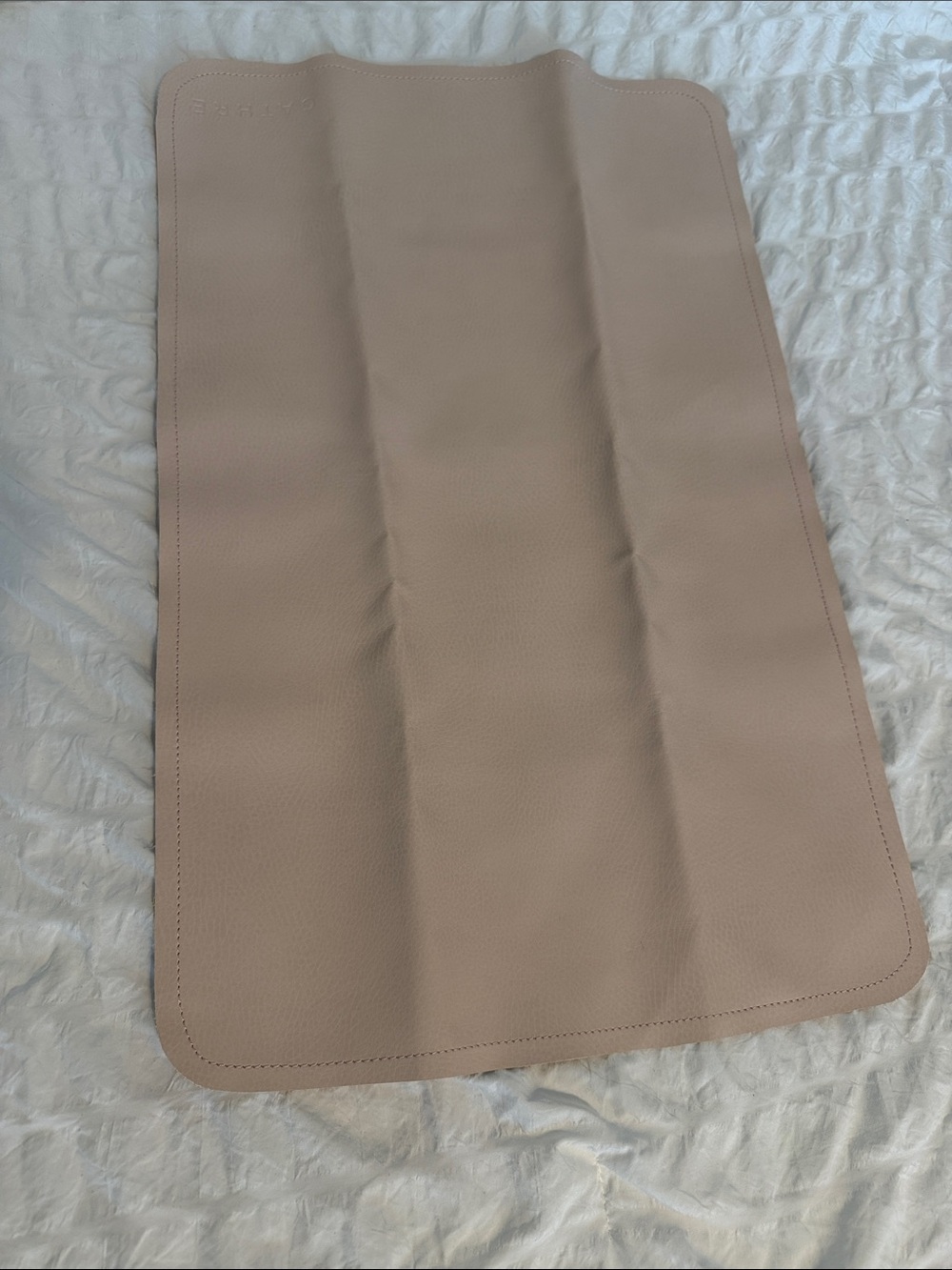Soft Pink Gathre Leather Changing Mat